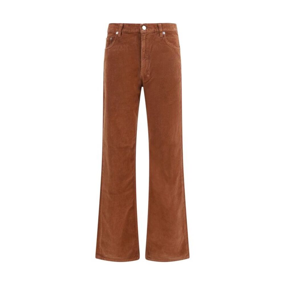 Haikure Brown Cotton Casual Women's Pants